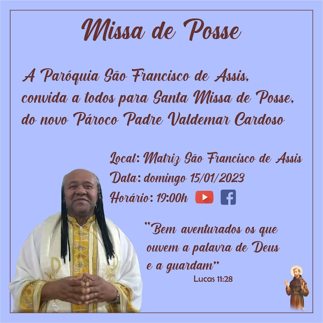 Missa de posse do padre Valdemar será celebrada domingo 19h Jornal