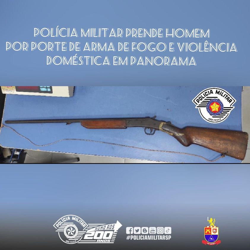 Homem é preso por posse ilegal de arma e violência doméstica em