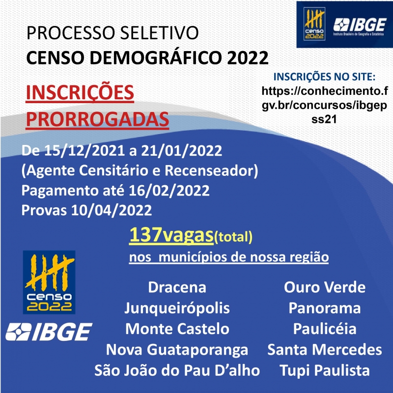 InscriÇÕes Para Processo Seletivo Do Censo DemogrÁfico Terminam Nesta Semana Jornal Interativo 