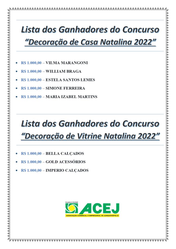 sorteio natal junq. 2