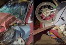 Homem é atropelado e prensado por carro após ajudar casal com pneu de moto furado em vicinal
