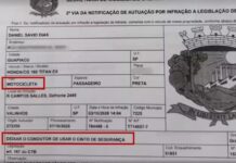 Homem recebe multa por pilotar moto sem cinto de segurança: ‘Fiquei tentando entender’